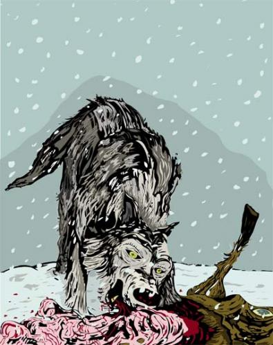 Cartoon: Wolf Like Me (medium) by John Bent tagged wolf,survival,