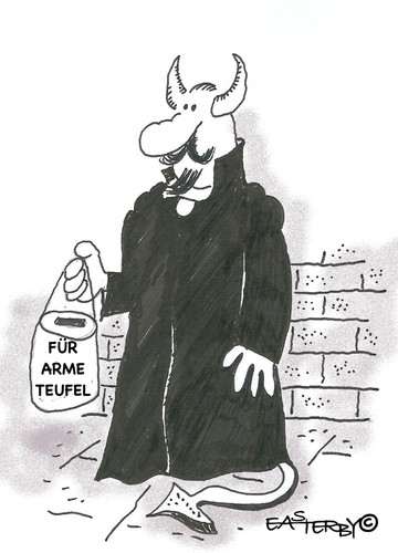 Cartoon: Arme Teufel (medium) by EASTERBY tagged devil,begging,collecting,money