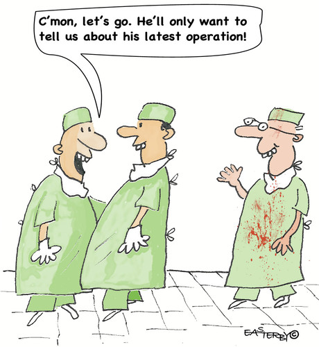 Cartoon: Cutting remarks! (medium) by EASTERBY tagged doctrs,surgeons,operations