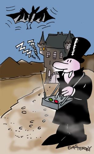 Cartoon: DRACULA ON REMOTE (medium) by EASTERBY tagged dracula,