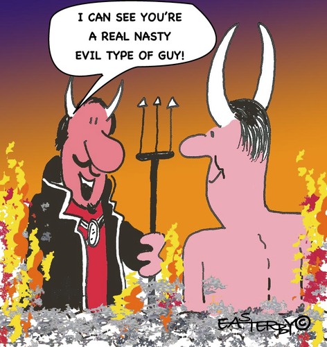 Cartoon: EVIL GUY (medium) by EASTERBY tagged devil,hellfire