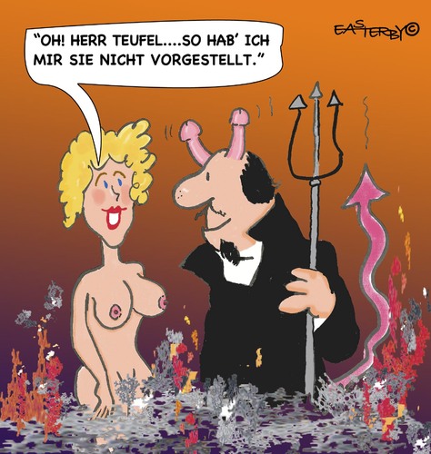 Cartoon: Herr Teufel (medium) by EASTERBY tagged devil,hellfire,young,lady