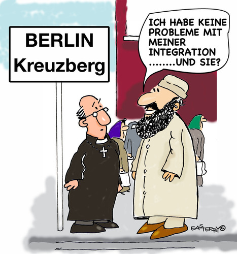 Cartoon: INTEGRATION..word for 2010... (medium) by EASTERBY tagged integration,immigrants,immigration