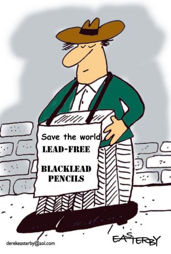 Cartoon: Lead free Blacklead pencils (medium) by EASTERBY tagged oko,salesman