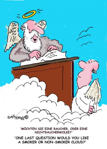 Cartoon: Smoke signals 16 (medium) by EASTERBY tagged smoking,heaven