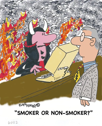 Cartoon: Smoke Signals 29 (medium) by EASTERBY tagged smoking,health,devil