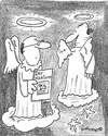 Cartoon: Jehovas Engel (small) by EASTERBY tagged angels heaven jehovas witnesses