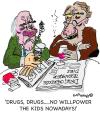 Cartoon: WILL POWER (small) by EASTERBY tagged drugs,oldies,willpower