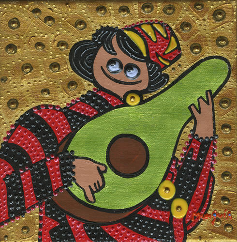 Cartoon: Avocado seller (medium) by Munguia tagged lute,player,frans,hals,avocado,guitar,bufon,con,laut,joven,parody