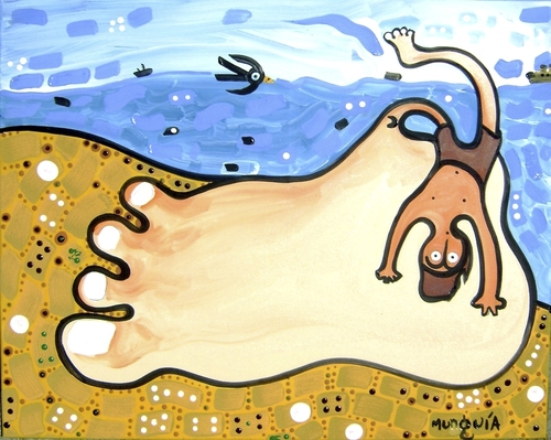 Cartoon: BIG FOOT (medium) by Munguia tagged surreal,big,food,beach,summer,shore,sand,vacation