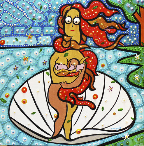 Cartoon: Breastfeeding venus (medium) by Munguia tagged birth,of,venus,sandro,boticelli,breast,free,women,woman,girl,mother,child