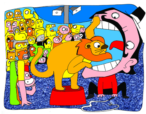 Cartoon: Domador domado (medium) by Munguia tagged lion,circus,domador,danger,animals,clown