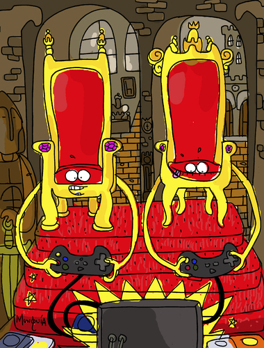 Cartoon: Game of Thrones (medium) by Munguia tagged game,of,thrones,videogame,parody