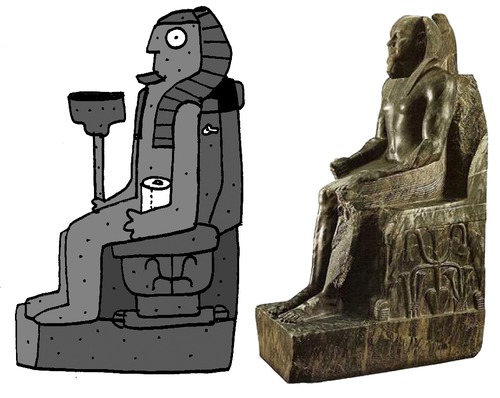 Cartoon: Kefren Sedente (medium) by Munguia tagged egipt,egipto,kefren,escultura,sedente