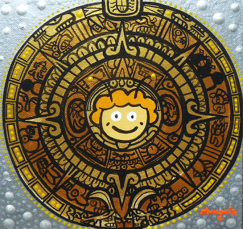 Cartoon: Maya Maya Calendar (medium) by Munguia tagged mayan,maya,bee,abeja,calendario