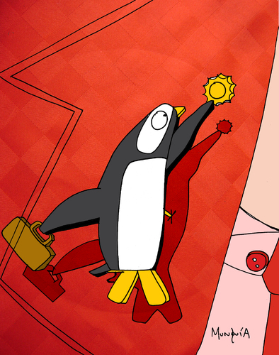 Cartoon: Pin-Win! (medium) by Munguia tagged enterprising,office,pinguino,penguin,pin