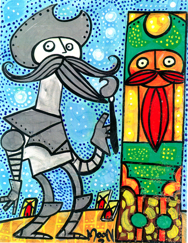 Cartoon: quijote de la mancha (medium) by Munguia tagged quijote,mancha,painter,munguia