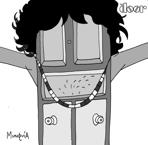 Cartoon: The Door (medium) by Munguia tagged the,doors,cover,album,parody,jim,morrison,greatest,hits,collection