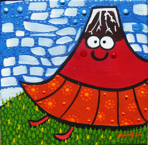 Cartoon: Volcano skirts (medium) by Munguia tagged red,fuji,volcan,volcano,hokusai,famous,paintings,parodies,parodias,de,pinturas,famosas