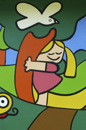 Cartoon: Mural Hogar Sol (medium) by Munguia tagged mural,painting,child,children,colour,joy,happines,happy