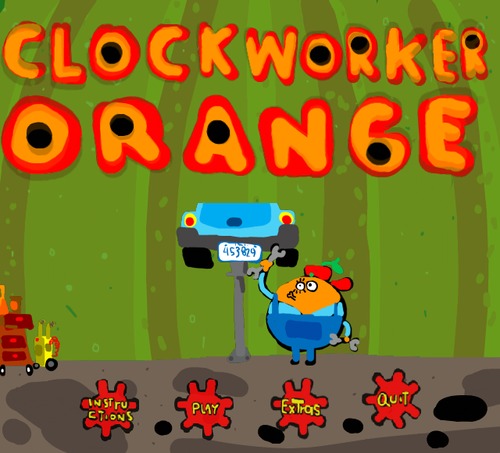 Cartoon: Naranja Mecanica Video Game (medium) by Munguia tagged video,game,clockwork,orange,worker,mechanical,mechanics,maker,yoyo,games,juego,de,munguia,calcamunguias,fruits,exotic