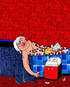 Cartoon: Bath (small) by Munguia tagged louis david marat death parody painting famous munguia costa rica cacique burbuja guaro licor alcohol
