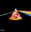 Cartoon: Dark side of the pizza (small) by Munguia tagged pizzapitch moon pink floyd colours dark side munguia cover album disc music rock progresive