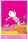 Cartoon: Good bye Kitty (small) by Munguia tagged leonardo alenza munguia kitty hello suicide kill pink cat
