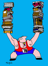 Cartoon: Levantado de texto (small) by Munguia tagged books,libros,texto,deporte,pesas,levantador,peso,pesado