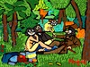 Cartoon: Nyah nyah (small) by Munguia tagged le dejeuner sur herbe almuerzo campestre edouard manet nude paintings parodies