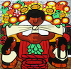 Cartoon: Pixel Flowers (small) by Munguia tagged diego,rivera,flower,festival,famous,paintings,parodies,sunflower,fire,mario,plants,vs,zombies,peashooter