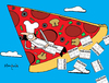 Cartoon: Pizza Flyer (small) by Munguia tagged pizzapitch pizza food flyers disign delta slice flying fly