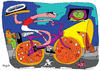 Cartoon: pizzicleta (small) by Munguia tagged pizzapitch bike cicle munguia pizza italian race food street