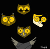 Cartoon: Rapsodia Buhemia (small) by Munguia tagged buos owl queen bohemian rapsody freddy mercury music england munguia calcamunguias cd cover album