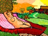 Cartoon: Sleeping bag Venus (small) by Munguia tagged giorgio barbarelli da castelfranco giorgione sleeping venus famous nude parodies naked woman chick girl