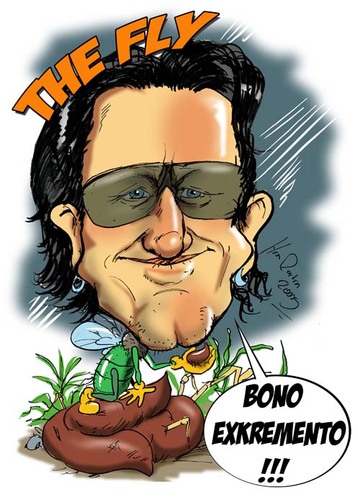 Cartoon: Bono Vox (medium) by Martin Hron tagged bono,vox