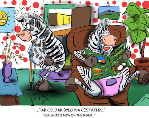 Cartoon: Zebra on the road (medium) by Martin Hron tagged zebra
