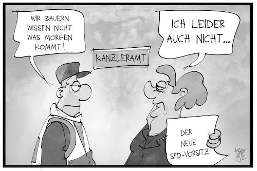 Cartoon: Agrargipfel (medium) by Kostas Koufogiorgos tagged karikatur,koufogiorgos,illustration,cartoon,agargipfel,kanzleramt,merkel,bauer,zukunft,spd,vorsitz,ungewissheit,morgen,karikatur,koufogiorgos,illustration,cartoon,agargipfel,kanzleramt,merkel,bauer,zukunft,spd,vorsitz,ungewissheit,morgen