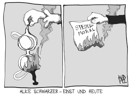 Alice Schwarzer einst und heute