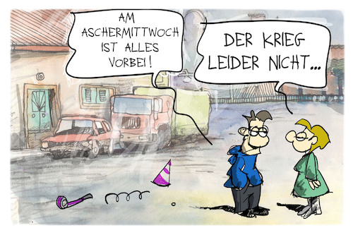 Cartoon: Aschermittwoch (medium) by Kostas Koufogiorgos tagged karikatur,koufogiorgos,aschermittwoch,karneval,krieg,karikatur,koufogiorgos,aschermittwoch,karneval,krieg