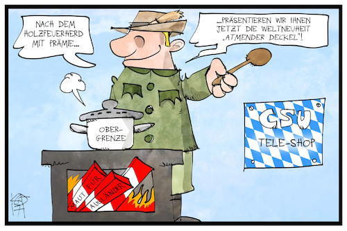 Cartoon: Atmender Deckel (medium) by Kostas Koufogiorgos tagged karikatur,koufogiorgos,illustration,cartoon,teleshop,csu,partei,bayern,deckel,topf,herdprämie,maut,ausländer,kompromiss,obergrenze,karikatur,koufogiorgos,illustration,cartoon,teleshop,csu,partei,bayern,deckel,topf,herdprämie,maut,ausländer,kompromiss,obergrenze