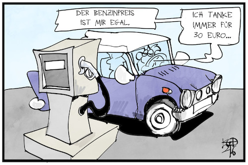 Cartoon: Benzinpreiserhöhung (medium) by Kostas Koufogiorgos tagged karikatur,koufogiorgos,illustration,cartoon,benzin,auto,geld,benzinpreis,autofahrer,karikatur,koufogiorgos,illustration,cartoon,benzin,auto,geld,benzinpreis,autofahrer