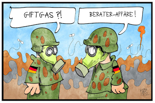 Cartoon: Berateraffäre Bundeswehr (medium) by Kostas Koufogiorgos tagged karikatur,koufogiorgos,illustration,cartoon,bundeswehr,affäre,gestank,milität,berater,soldaten,untersuchung,ausschuss,karikatur,koufogiorgos,illustration,cartoon,bundeswehr,affäre,gestank,milität,berater,soldaten,untersuchung,ausschuss