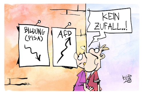 Cartoon: Bildung vs. AfD (medium) by Kostas Koufogiorgos tagged karikatur,koufogiorgos,afd,bildung,pisa,zufall,karikatur,koufogiorgos,afd,bildung,pisa,zufall