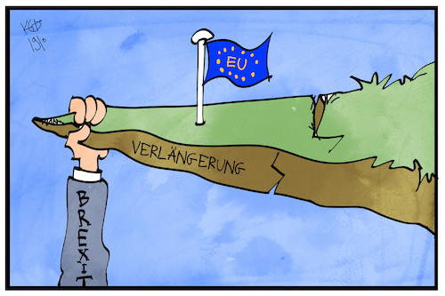 Cartoon: Brexit-Verlängerung (medium) by Kostas Koufogiorgos tagged karikatur,koufogiorgos,illustration,cartoon,brexit,verlängerung,eu,europa,uk,hängepartie,austritt,karikatur,koufogiorgos,illustration,cartoon,brexit,verlängerung,eu,europa,uk,hängepartie,austritt