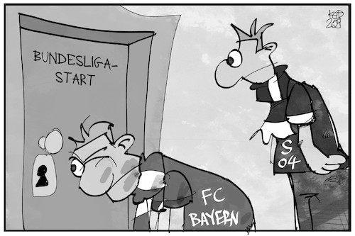 Cartoon: Bundesliga-Start (medium) by Kostas Koufogiorgos tagged karikatur,koufogiorgos,illustration,cartoon,bundesliga,eröffnung,schalke,münchen,bayern,fan,zuschauer,corona,pandemie,sport,fussball,karikatur,koufogiorgos,illustration,cartoon,bundesliga,eröffnung,schalke,münchen,bayern,fan,zuschauer,corona,pandemie,sport,fussball