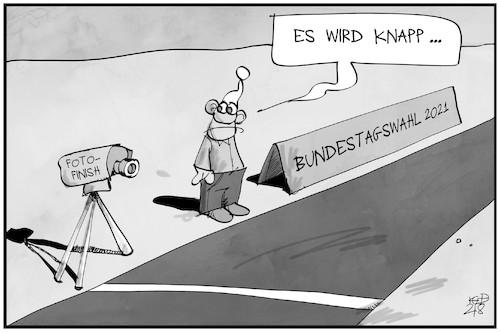 Cartoon: Bundestagswahlrennen (medium) by Kostas Koufogiorgos tagged karikatur,koufogiorgos,illustration,cartoon,rennen,bundestagswahl,fotofinish,kamera,ziellinie,karikatur,koufogiorgos,illustration,cartoon,rennen,bundestagswahl,fotofinish,kamera,ziellinie