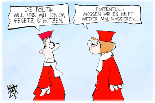 Cartoon: Bundesverfassungsgericht (medium) by Kostas Koufogiorgos tagged karikatur,koufogiorgos,bundesverfassungsgericht,schutz,gesetz,karlsruhe,justiz,karikatur,koufogiorgos,bundesverfassungsgericht,schutz,gesetz,karlsruhe,justiz