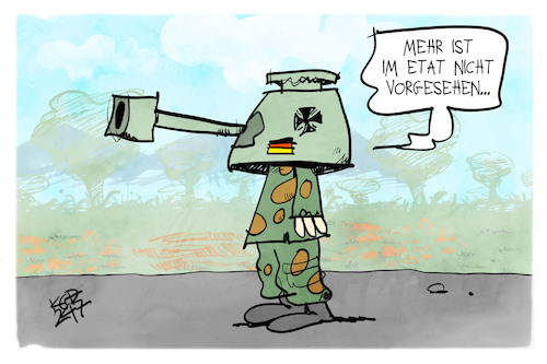Cartoon: Bundeswehr-Etat (medium) by Kostas Koufogiorgos tagged karikatur,koufogiorgos,bundeswehr,militär,geld,wehretat,karikatur,koufogiorgos,bundeswehr,militär,geld,wehretat