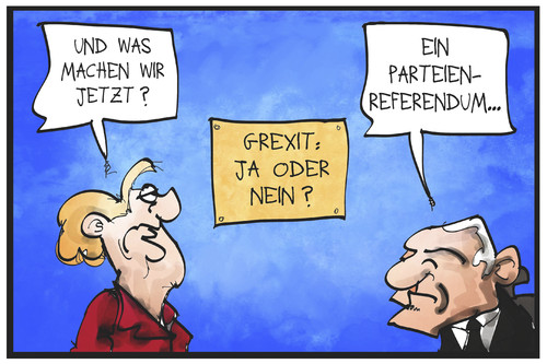 Cartoon: CDU-Referendum (medium) by Kostas Koufogiorgos tagged karikatur,koufogiorgos,illustration,cartoon,cdu,merkel,schäuble,partei,grexit,referendum,abstimmung,wahl,demokratie,politik,karikatur,koufogiorgos,illustration,cartoon,cdu,merkel,schäuble,partei,grexit,referendum,abstimmung,wahl,demokratie,politik